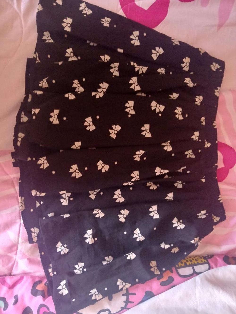 Forever 21 Black Skirt with White Bow Print